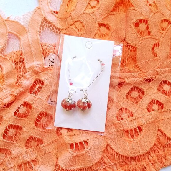 1X Sexy Lace Boudoir Bra & Matched Earrings! Mango Criss-Cross Spaghetti Straps - Picture 5 of 14